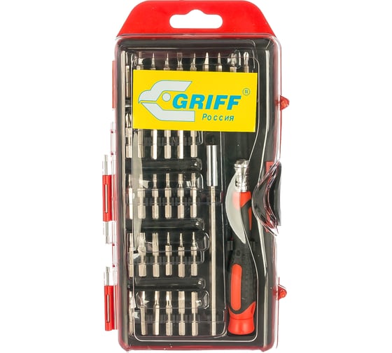 Отвертка с битами для точных работ 36 шт, CrV GRIFF 031284