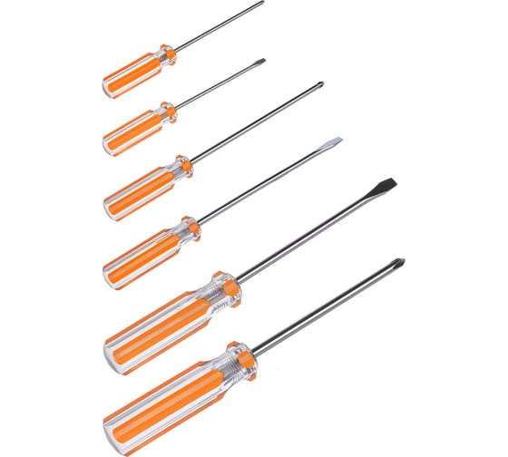 Набор отверток TDM ELECTRIC Гранит SL3x75; 5x100; 6x150, PH0x75; 2x100; 2x150, блистер, CS, 6 шт. SQ1013-0102