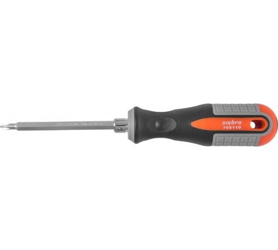 Стержневая двусторонняя отвертка Ombra ROUND GRIP РН1,SL5x100 мм 755110 55774
