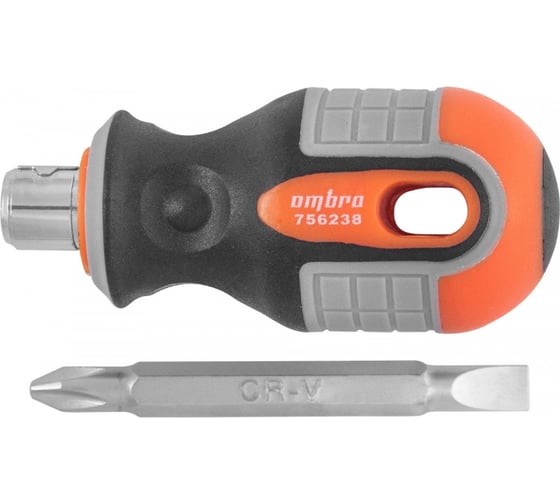 Стержневая двусторонняя отвертка Ombra ROUND GRIP РН2,SL6x38 мм 756238 55773