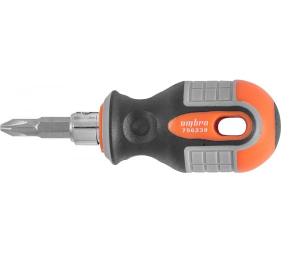 Стержневая двусторонняя отвертка Ombra ROUND GRIP РН2,SL6x38 мм 756238 55773