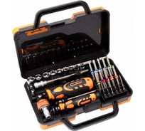 Реверсивная поворотная отвертка BaumAuto с гибким удлинителем, рукояткой-битодержателем, комплектом бит и головок 5-13 мм, ph, pz, sl, h, th в кейсе, 31 предмет BM-30311631(18457)