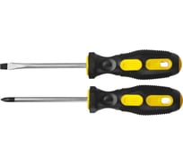 Набор отверток с двухкомпонентной рукояткой, Сr-V, PH 2/SL 6 мм-110мм, 2-в-1 STAYER STANDARD 25077-H2