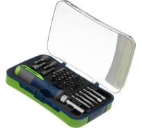 Реверсивная отвертка с набором бит и торцевыми головками, 35 шт. СИБРТЕХ 13337