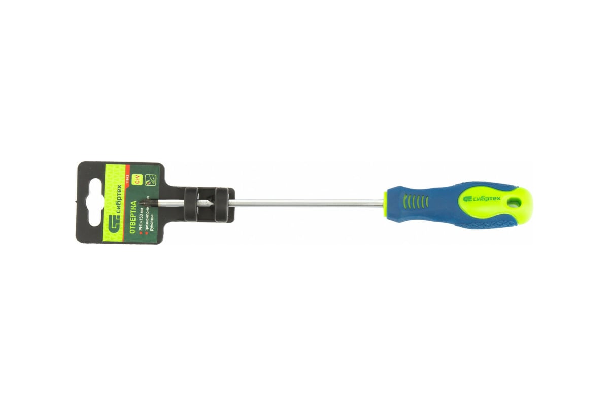 Отвертка, Ph1 х 150 мм CrV, 2-х компонентная рукоятка СИБРТЕХ 11843 ...