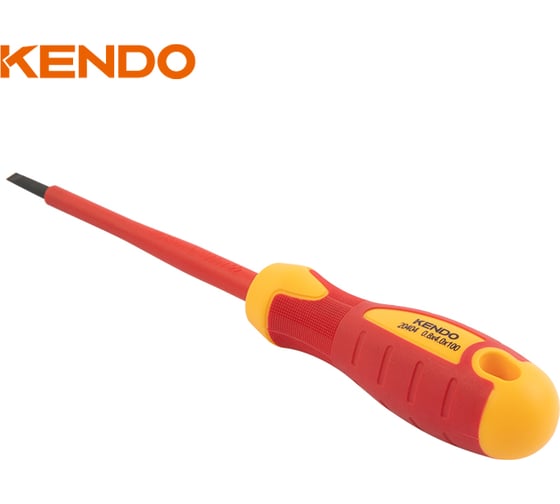Диэлектрическая шлицевая отвертка KENDO VDE SL 4х100 мм 1000 В 20404