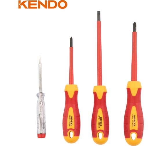 Набор диэлектрических отверток KENDO 4 шт 1000В 20481