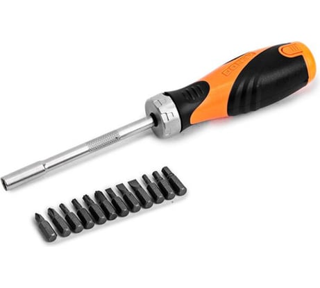 Набор насадок сменных с трещоточной отверткой KENDO 13 предметов, CrV 20016 00000073179