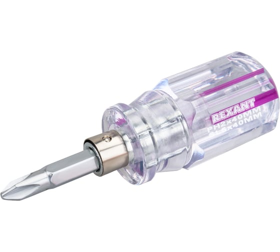 Комбинированная отвертка REXANT двухсторонний стержень PH2/SL6, 40 мм 12-4743 1