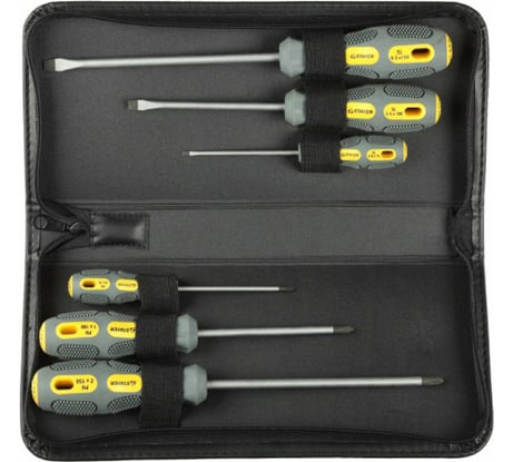 Набор отверток STAYER MAX-GRIP Cr-V в кожаном кейсе 25846-H6 G