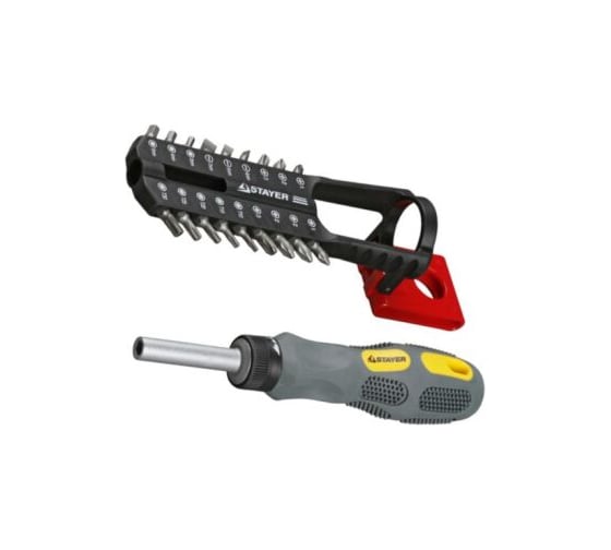 Отвертка STAYER MAX-GRIP в наборе с насадками и подвеской на пояс, 15 предметов 25923-H15 G 1