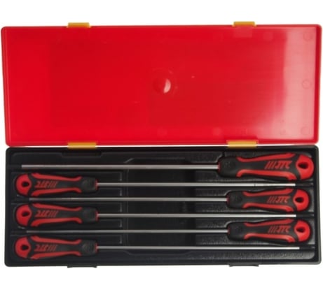 Набор отверток удлинённых TORX JTC Торкс Т10, Т15, Т20, Т25, Т27, Т30 x 250 мм в ложементе, 6 предметов, K7061 539292