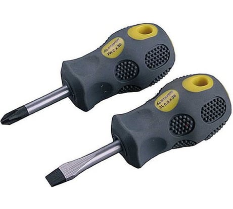 Набор отверток STAYER MAX-GRIP, Cr-V, бочка, намагнич, SL 6,5мм, PH №2x38мм 2583-38-H2 G