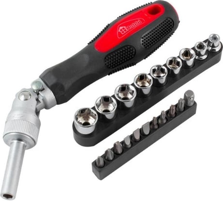 Реверсивно-рычажная отвертка с насадками РемоКолор 20шт 33-4-312