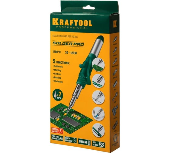 Газовый паяльник KRAFTOOL SolderPro набор 10-в-1 55503-H10 - выгодная ...