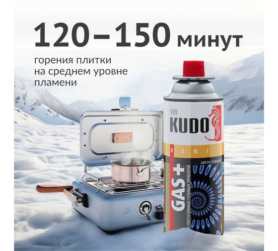 Газ для портативных газовых приборов KUDO универсальный 11598411