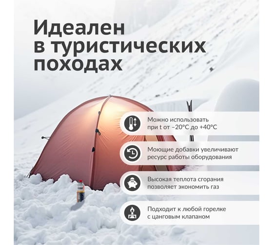 Газ для портативных газовых приборов KUDO универсальный 11598411