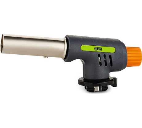 Газовая горелка ON с пьезорозжигом, цанговый захват, широкое сопло 15х4х5,5см, ударопрочная 10-02-006