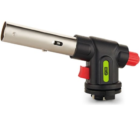 Газовая горелка ON с пьезорозжигом, цанговый захват, широкое cопло, 15х6,5х4 см 10-02-007