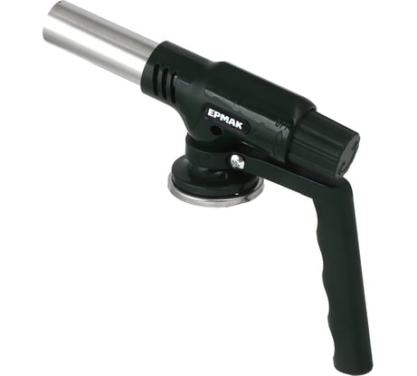 Горелка газ. с пьезорозжигом, ЕРМАК цанговый захват, шир. сопло, с рукоятью; 23х16х5,5см 333-089
