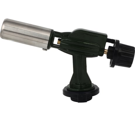 Горелка газ. с пьезорозжигом, ЕРМАК цанговый захват, шир. сопло, алюминиевый корпус, 14х4х7,5см 333-096