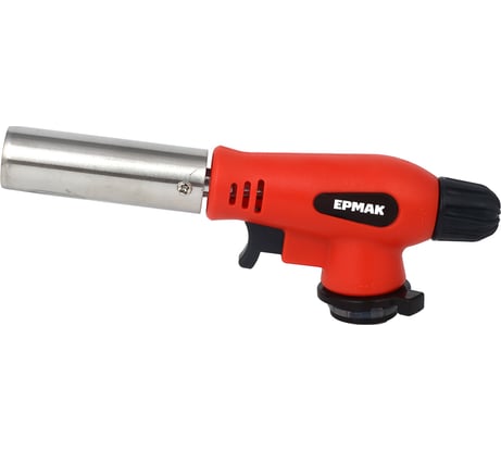Горелка ЕРМАК с пьезорозжигом, свободн. вращ., цанговый захват, шир. сопло; 16,5х6х4см 116-021