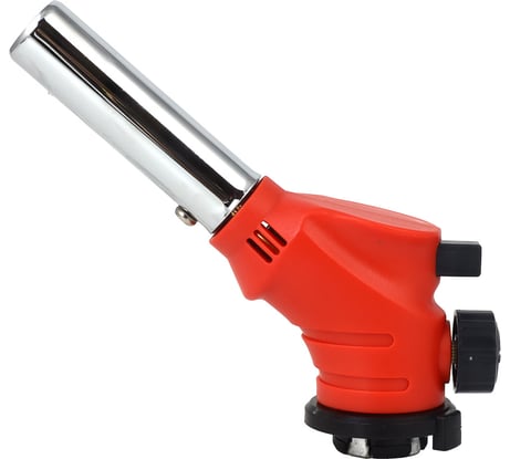 Горелка газ. с пьезорозжигом, ЕРМАК свободн. вращ., цанговый захват, шир. сопло; 15х4х7см 116-002