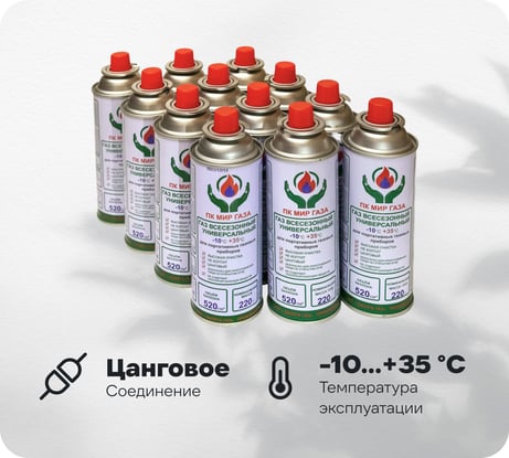 Газ всесезонный универсальный ПК МИР ГАЗА коробка КГБ001