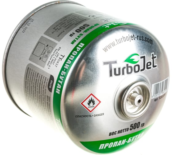 Газовый баллон Turbojet ПРОПАН-БУТАН 500 г, резьба 7/16 TJ800PB