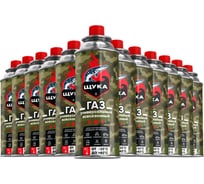 Газ углеводородный сжиженный в баллоне ЩУКА всесезонный, 220 г, набор 12 штук ЩКг-10/0-220-Т12