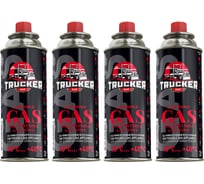 Газ углеводородный сжиженный в баллоне TRUCKER всесезонный, 220 г, набор 4 штуки ТРг-10/0-220-Т04