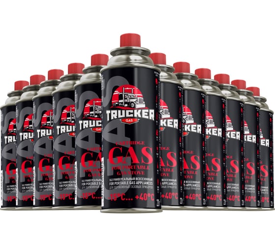 Газ углеводородный сжиженный в баллоне TRUCKER всесезонный, 220 г, набор 12 штук ТРг-10/0-220-Т12 1