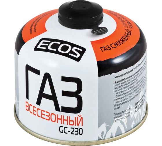 Всесезонный газ в баллоне Ecos GC-230 резьбовой, EPI-GAS, 230 г 140540 - выгодная цена, отзывы, характеристики, фото - купить в Москве и РФ