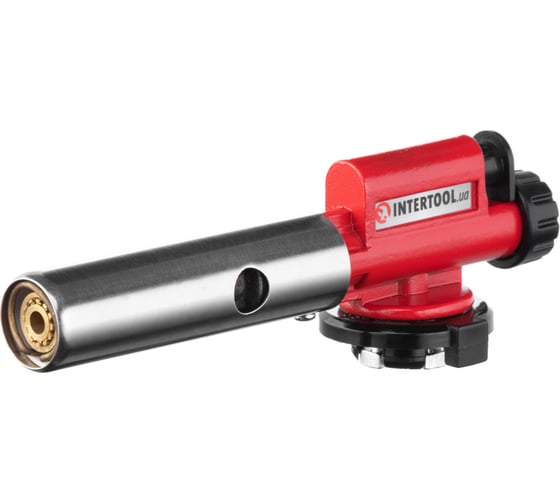 Горелка газовая INTERTOOL с пьезозажиганием, цельнометаллический корпус GB-0027