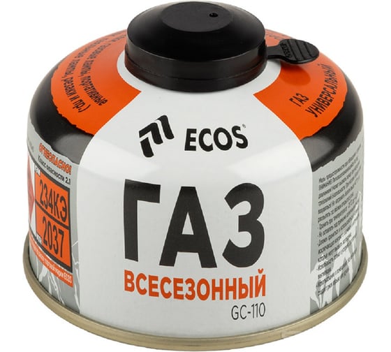 Газ всесезонный Ecos т.м. в баллоне, GC-110 (резьбовой EPI-GAS, 110 г, Корея)140543