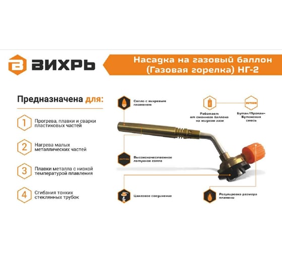 Газовая горелка Вихрь НГ-2 73/5/5/2