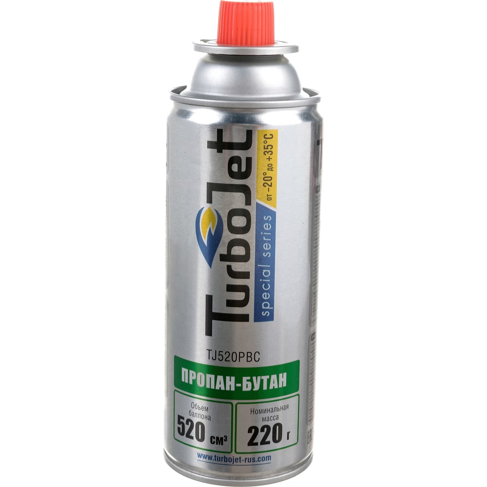 Газовый баллон Turbojet пропан-бутан 220 г, 520 мл TJ520PBC - выгодная  цена, отзывы, характеристики, фото - купить в Москве и РФ