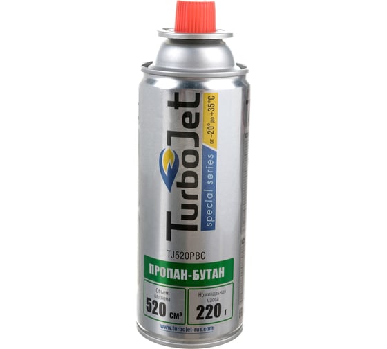 Газовый баллон Turbojet пропан-бутан 220 г, 520 мл TJ520PBC - выгодная цена, отзывы, характеристики, фото - купить в Москве и РФ