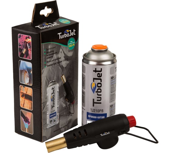 Горелка с пьезоподжигом и с газовым картриджем Turbojet TJ933-PB