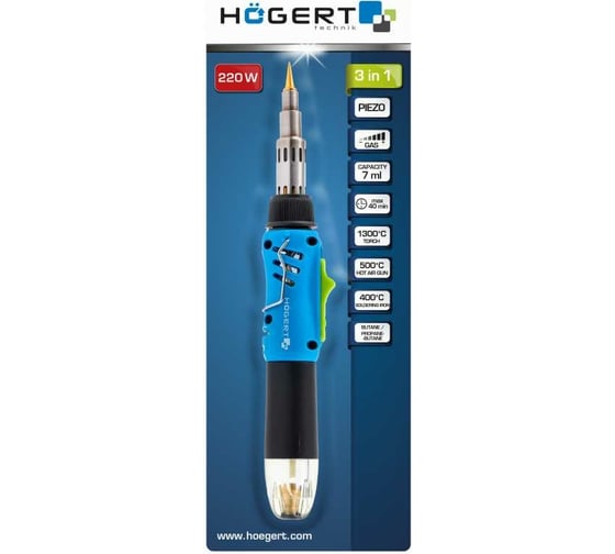 Газовый паяльник 3 в 1 HOEGERT TECHNIK HT2C401