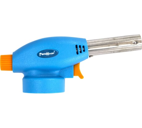 Газовая горелка РемоКолор на бутановый баллон, пьезоподжиг, пламя 1300°, 65x165 мм 73-0-019