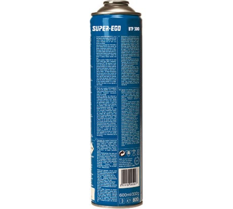 Газовый баллончик 600 мл, резьба EU 7/16" SUPER-EGO SEH020300