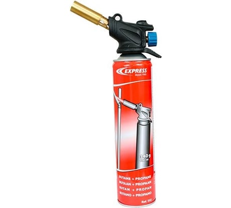 Горелка для сантехников с пьезоподжигом и газовым баллончиком 555 Express 342