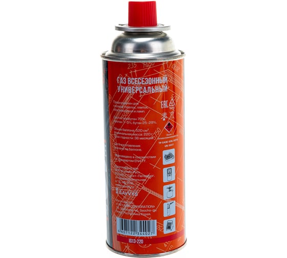 Цанговый баллон с газом Tulips Tools 220г IG13-220