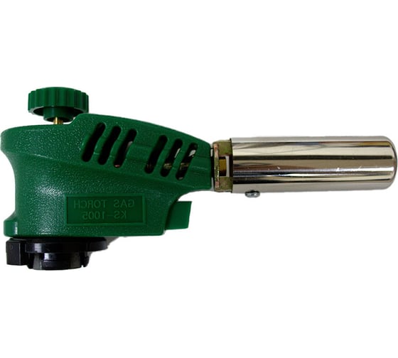 Горелка TOOLAS G-1005 с пьезорозжигом, зеленая 00009179