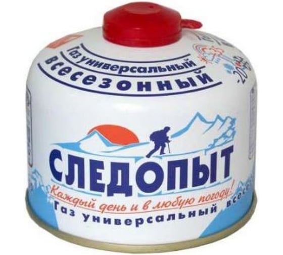 Газ для портативных плит Следопыт металлический баллон, 230 г, резьба, всесезонный PF-FG-230 1