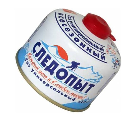 Газ для портативных плит Следопыт металлический баллон, 230 г, резьба, всесезонный PF-FG-230