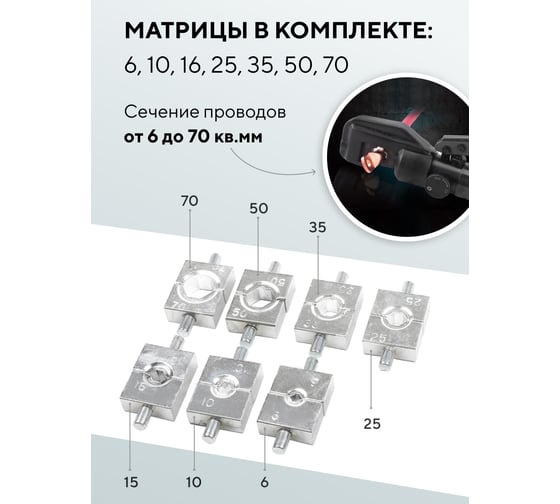 Инструмент гидравлический обжимной для кабелей Forsage 8т, в кейсе F-Y70A(19473)