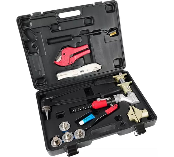 Гидравлический пресс-аппарат для надвижных фитингов с быстрыми насадками для труб PEX/МП VIEIR VER1253-3