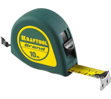 Рулетка KRAFTOOL Grand 10м/25мм, обрезиненный пластиковый корпус 34022-10-25